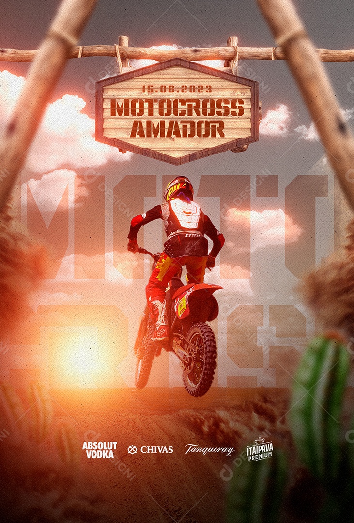 Amateur Motocross Social Media Editable PSD