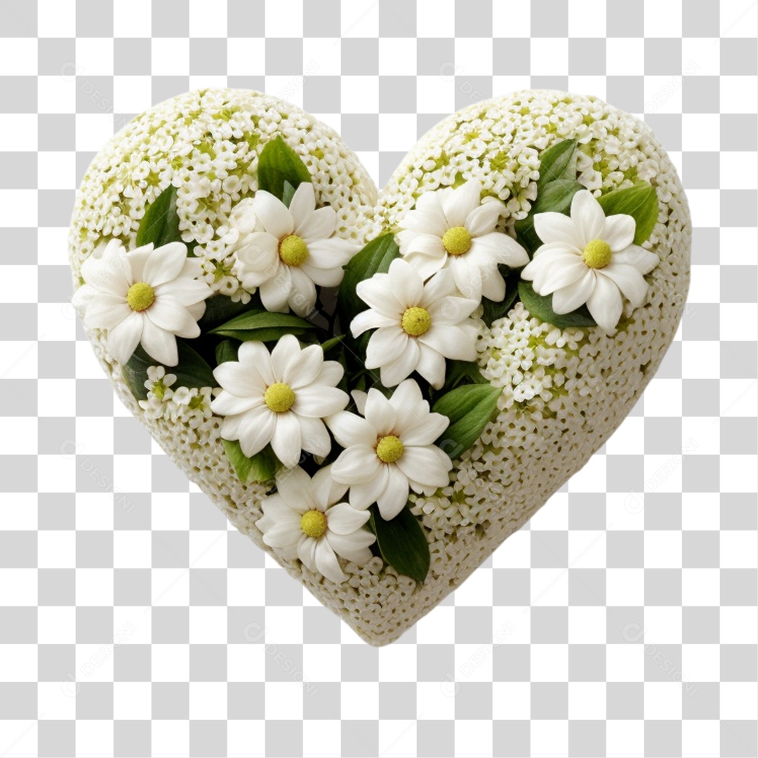Flores Formando Coração PNG Transparente