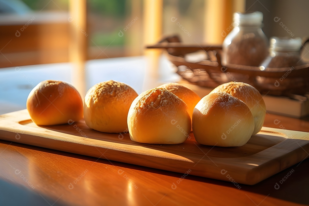 Bolos deliciosos assado sobre uma mesa de madeira