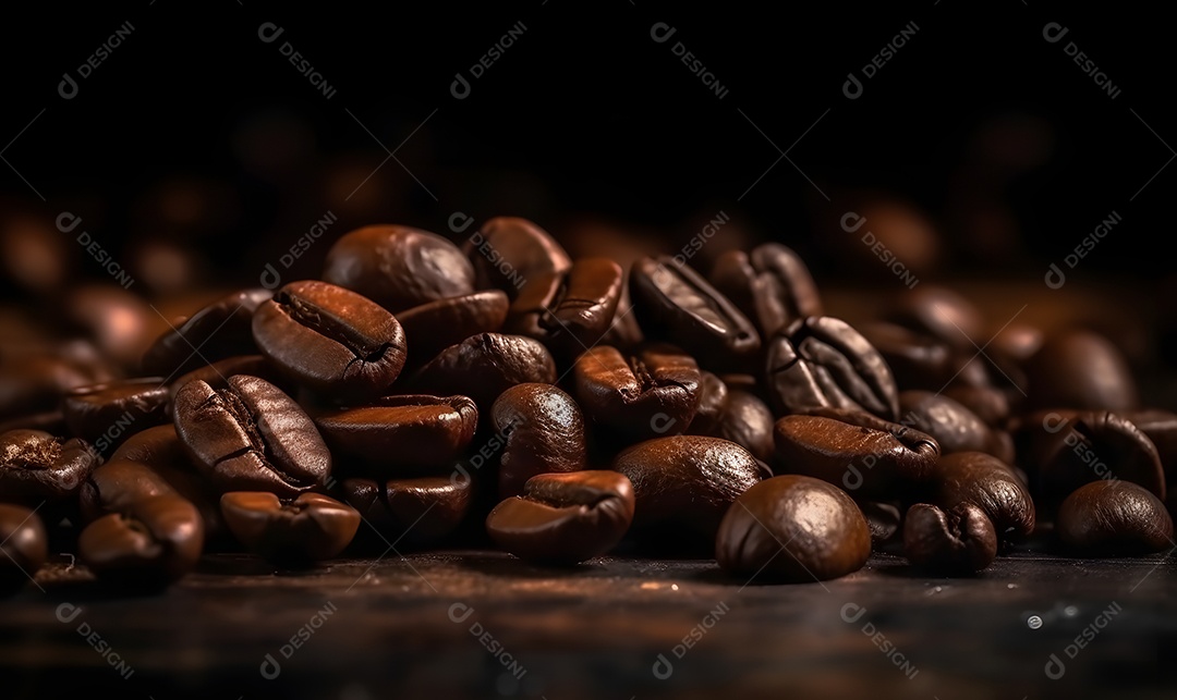 Grãos De Café Sobre A Mesa