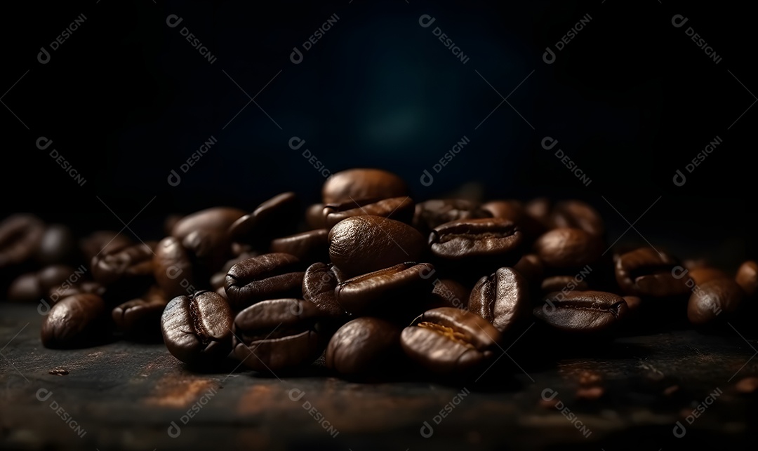 Grãos De Café Sobre A Mesa