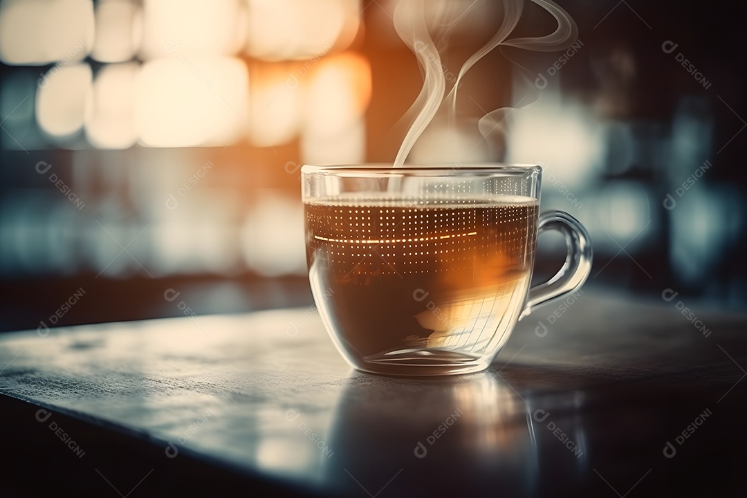 Xícara de café sobre fundo isolado