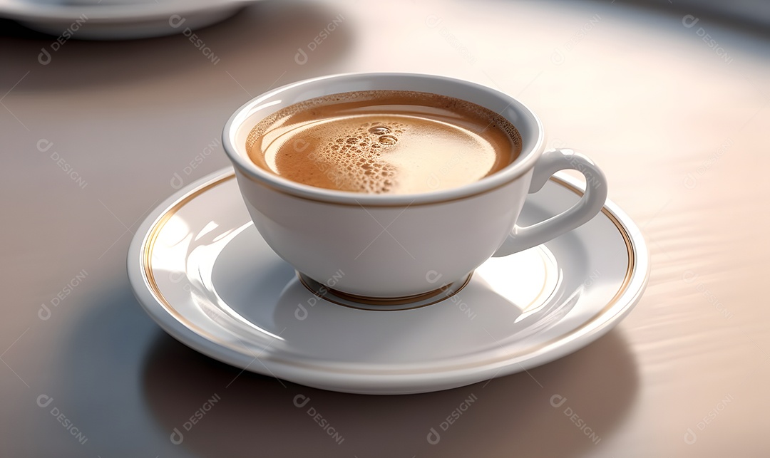 Xícara de café sobre fundo isolado