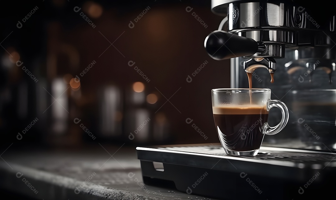 Xícara de café sobre uma cafeteria