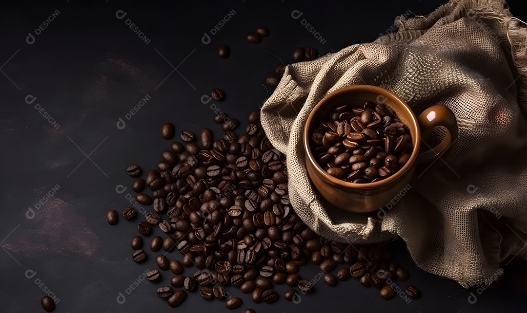 Xícara de café sobre fundo isolado