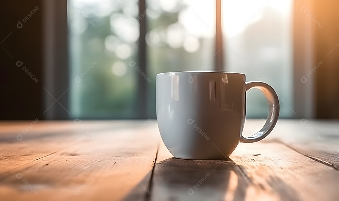 Xícara Branca De Cappuccino Sobre A Mesa