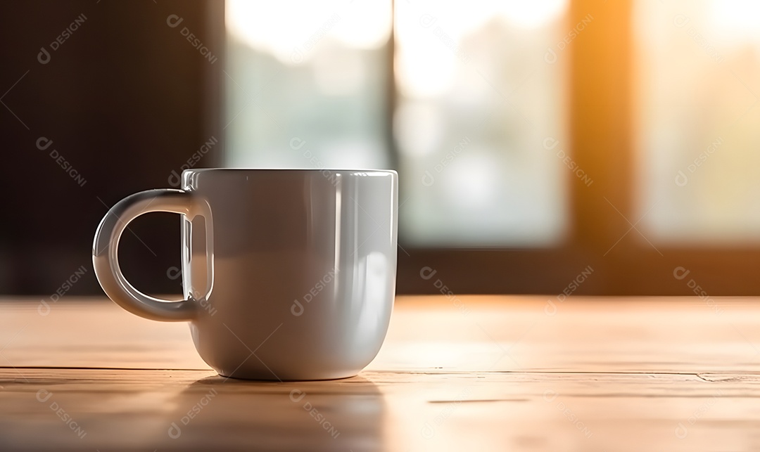 Xícara Branca De Cappuccino Sobre A Mesa