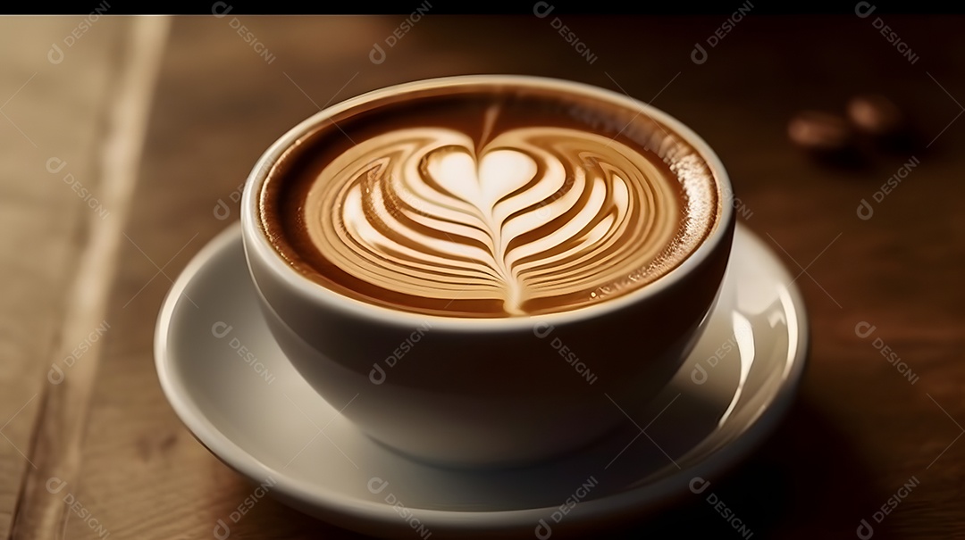 Xícara Branca De Cappuccino Sobre A Mesa