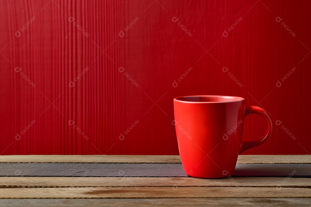 Xícara de café sobre uma mesa de madeira