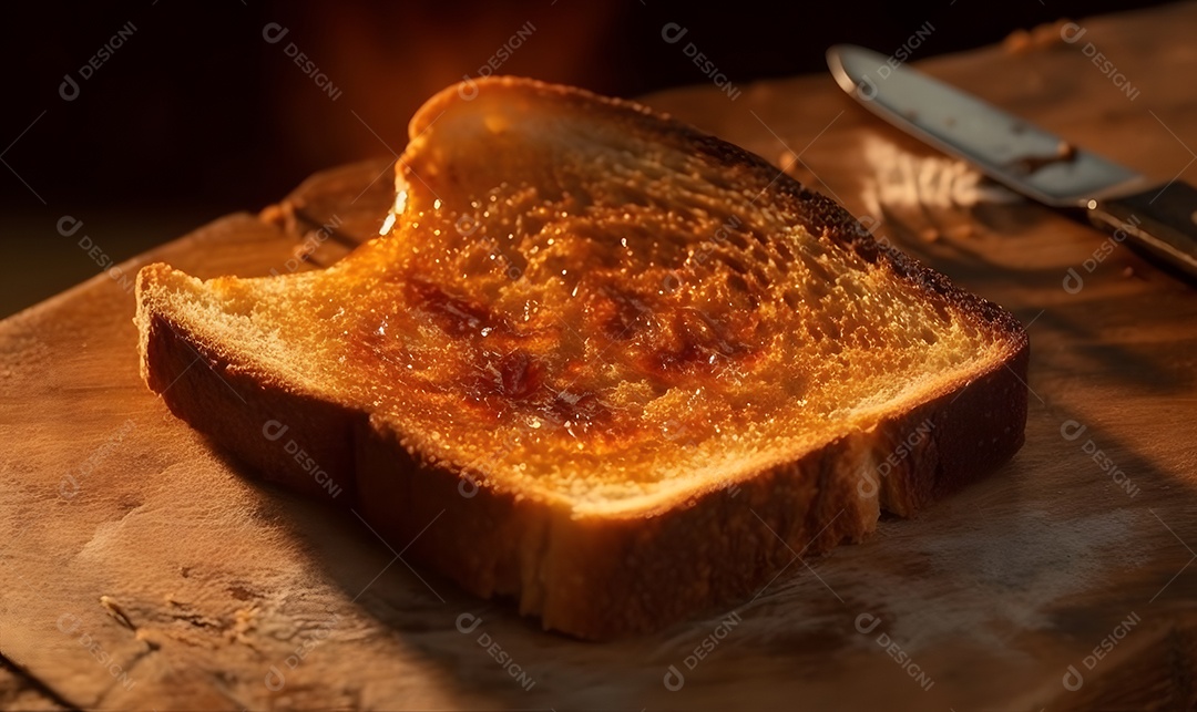 Pão de forma sobre uma mesa de madeira