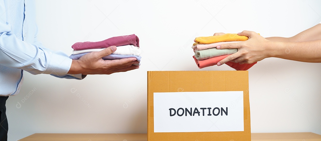 Conceito de doação, caridade, voluntariado, doação e entrega.