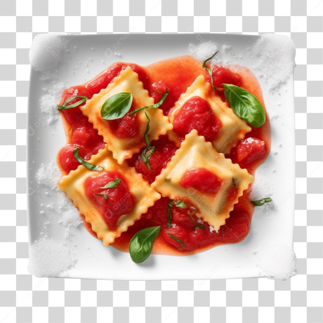 Prato De Comida Ravioli PNG Transparente