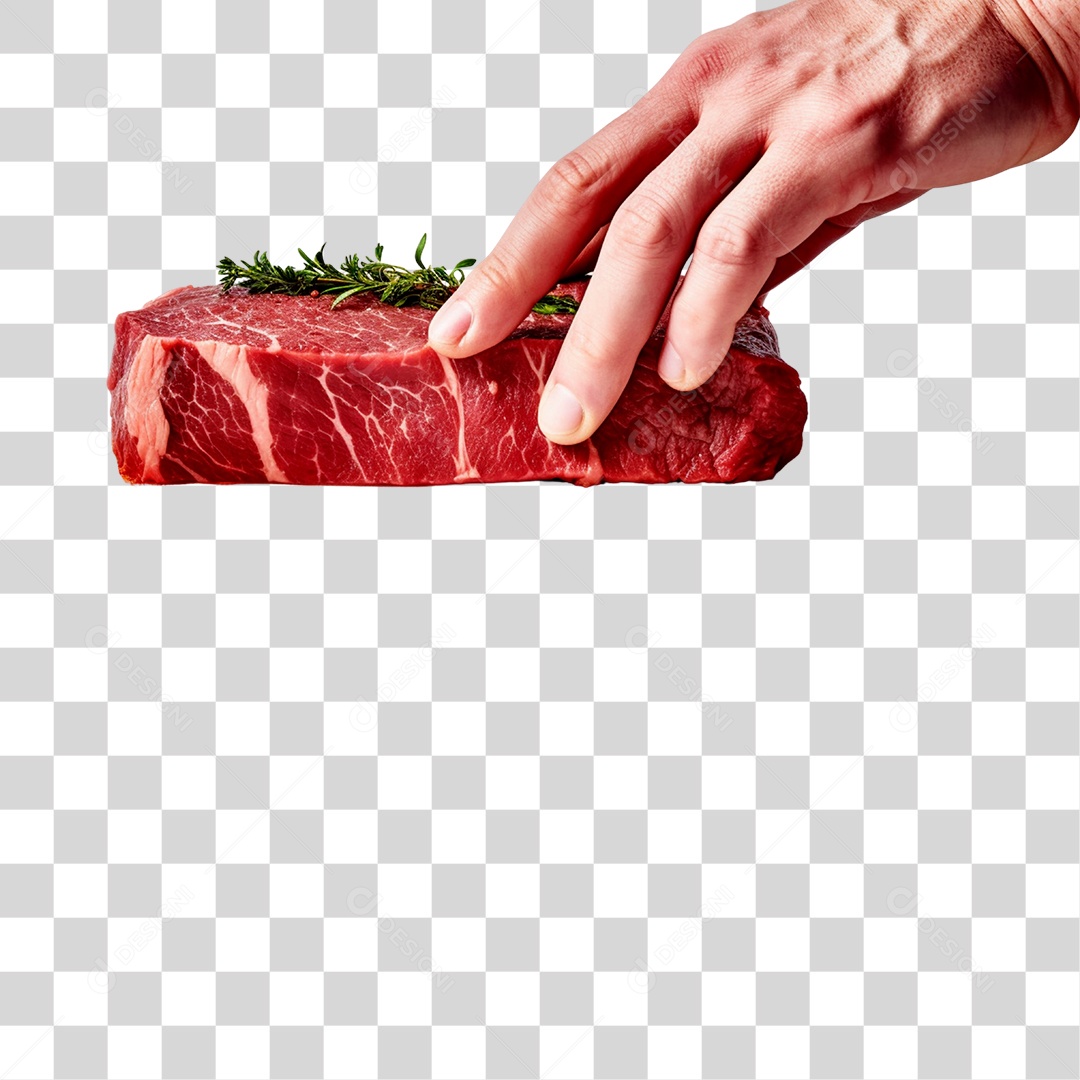 Mãos Temperando Carne  PNG Transparente