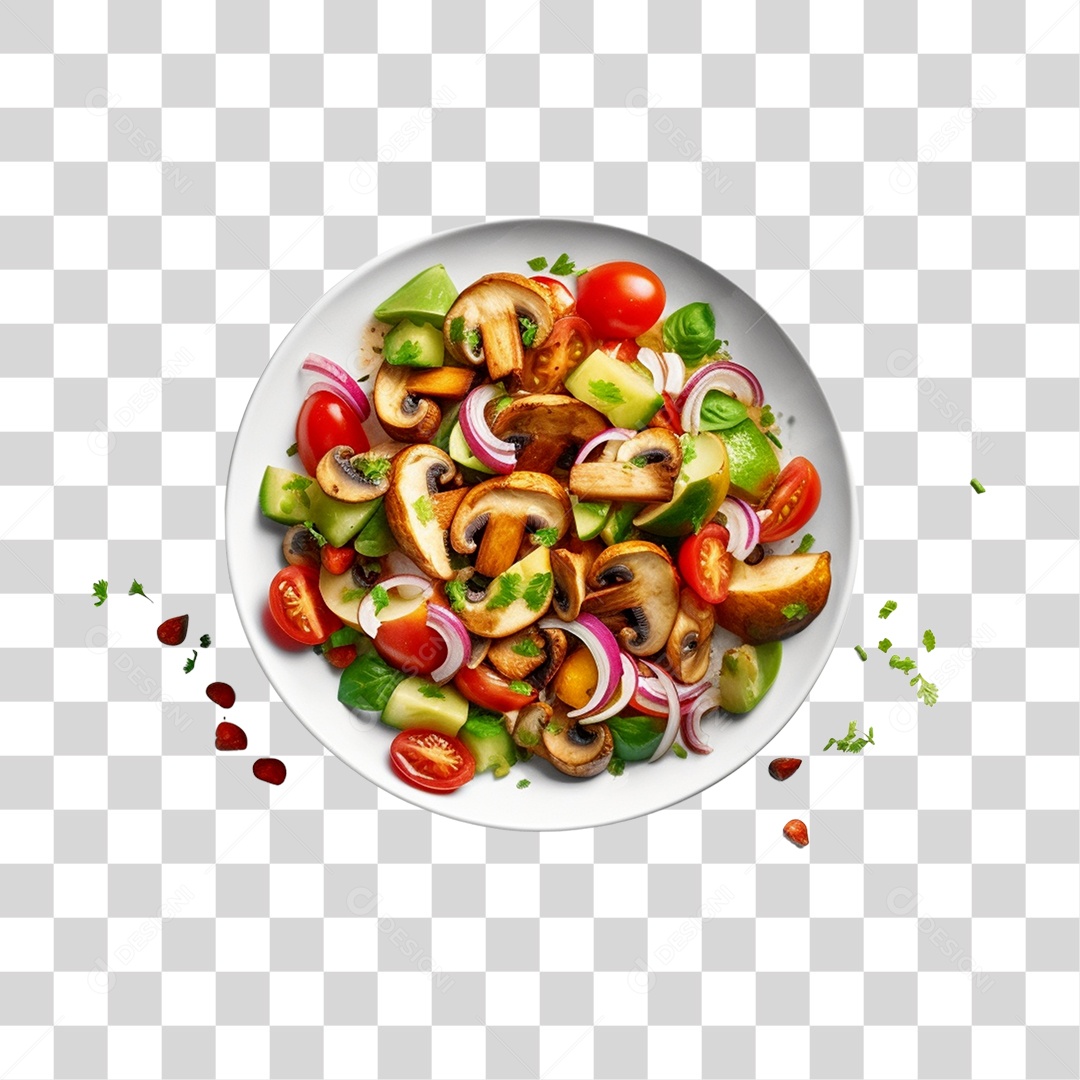 Prato De Comida Frango E Salada PNG Transparente