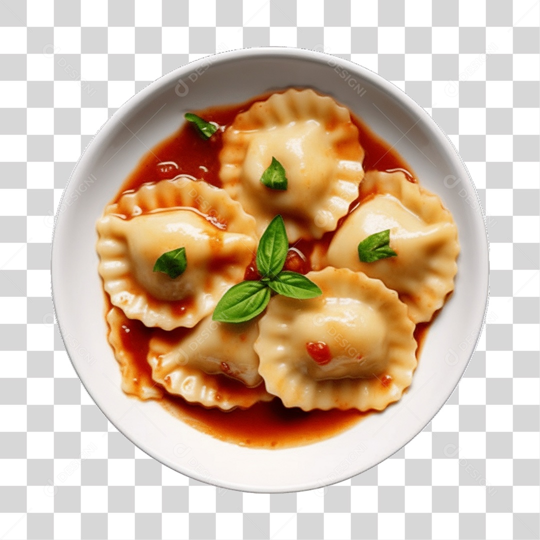 Prato De Comida Ravioli PNG Transparente