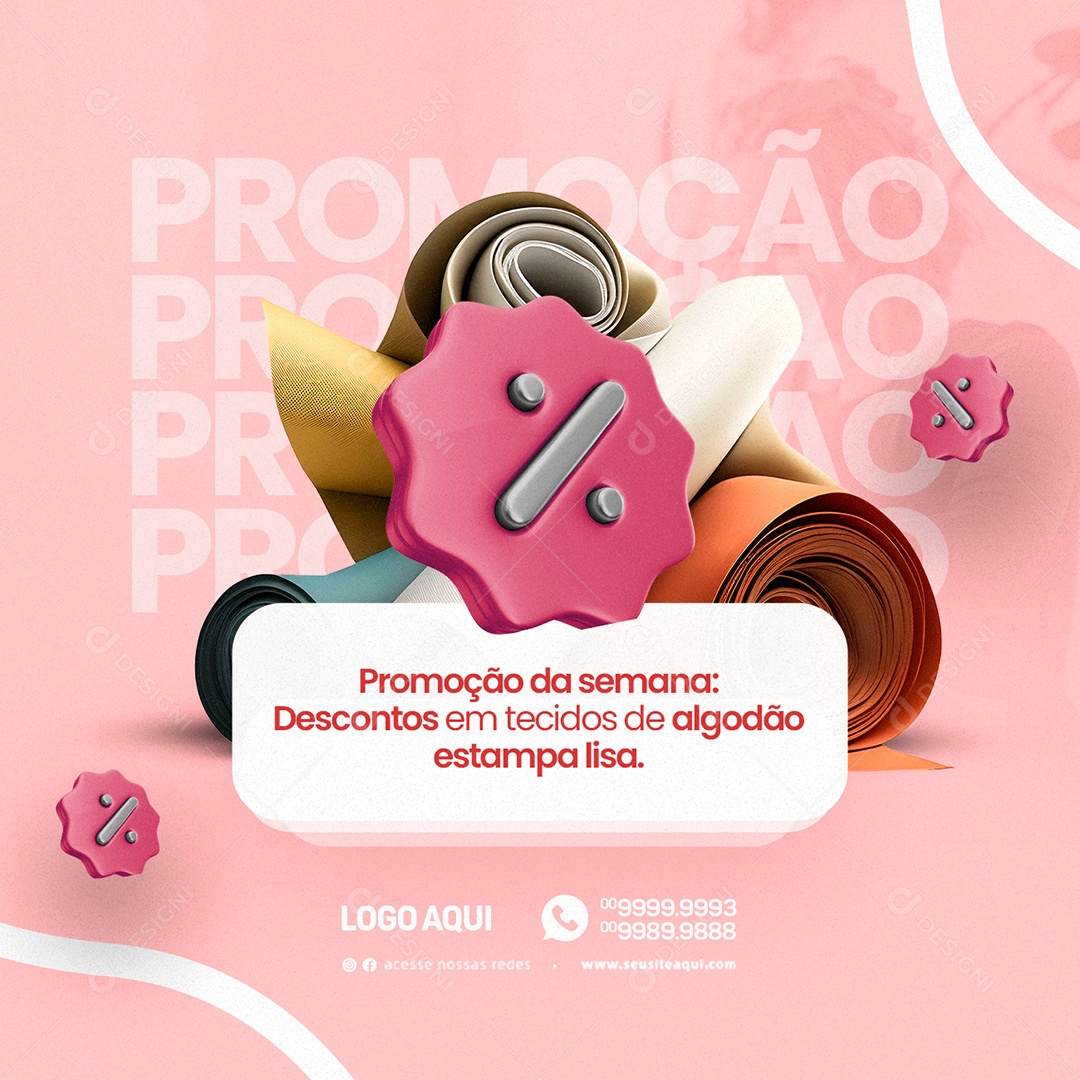 Promoções Da Semana Descontos Tecidos Social Media PSD Editável