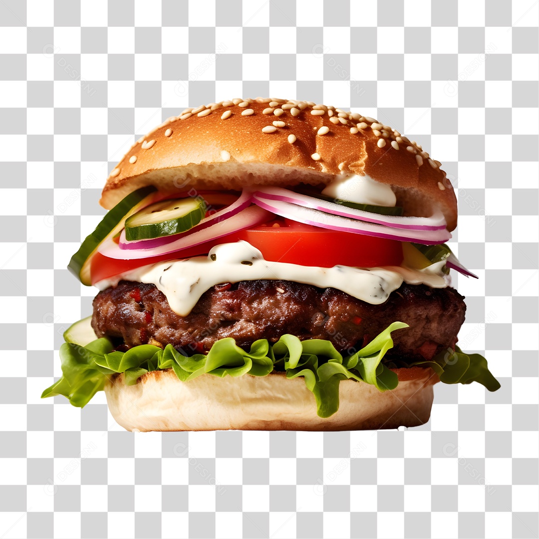Delicioso Hamburguer PNG Transparente