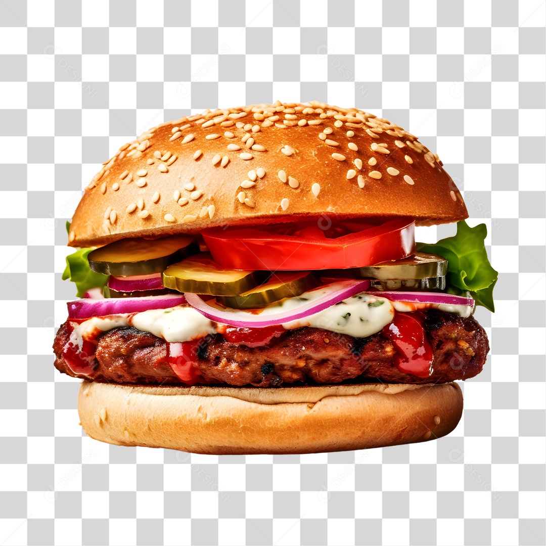 Delicioso Hamburguer PNG Transparente