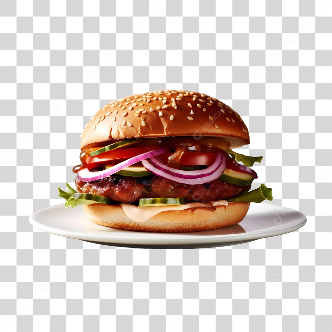 Delicioso Hamburguer PNG Transparente