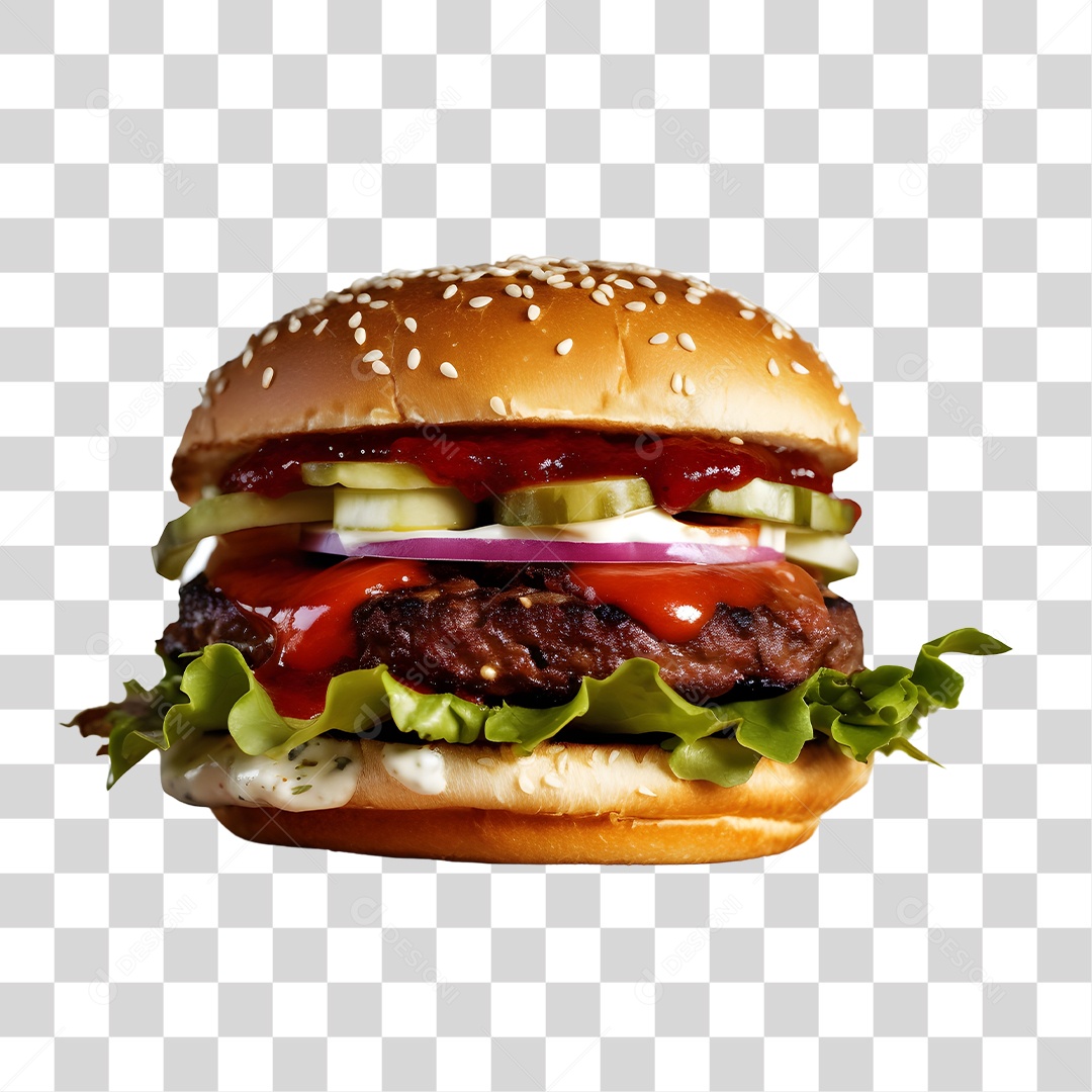 Delicioso Hamburguer PNG Transparente