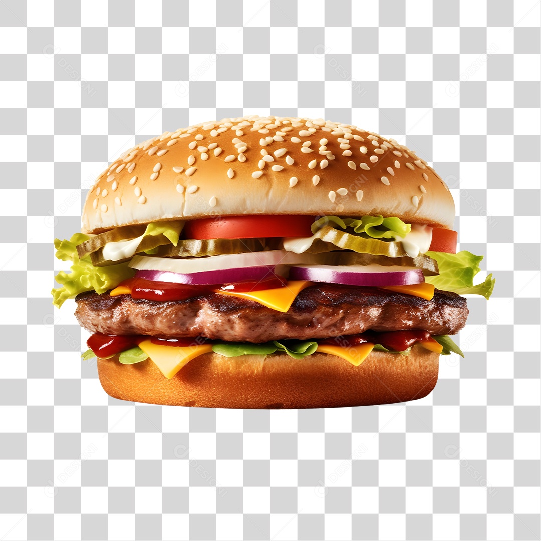 Delicioso Hamburguer PNG Transparente