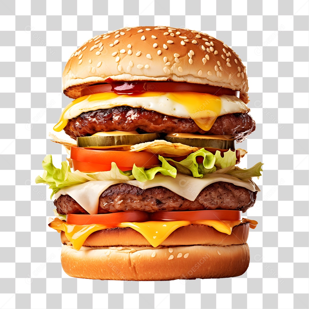 Delicioso Hamburguer PNG Transparente