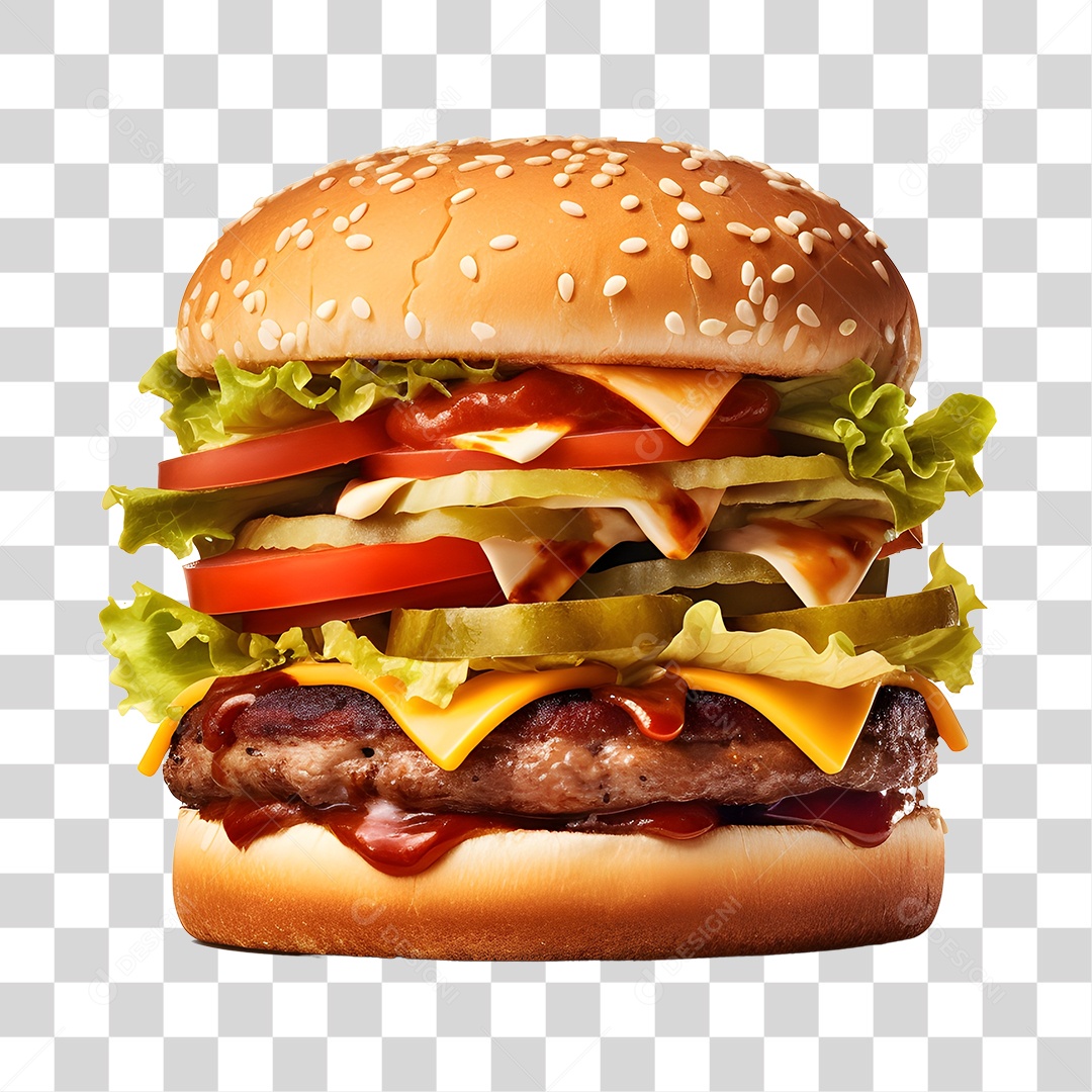 Delicioso Hamburguer PNG Transparente