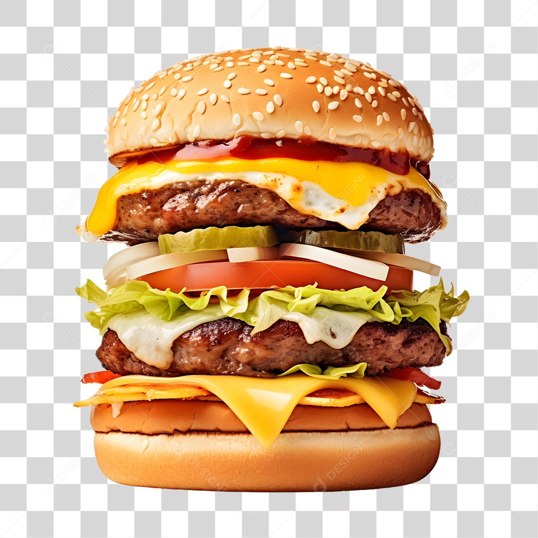 Delicioso Hamburguer PNG Transparente