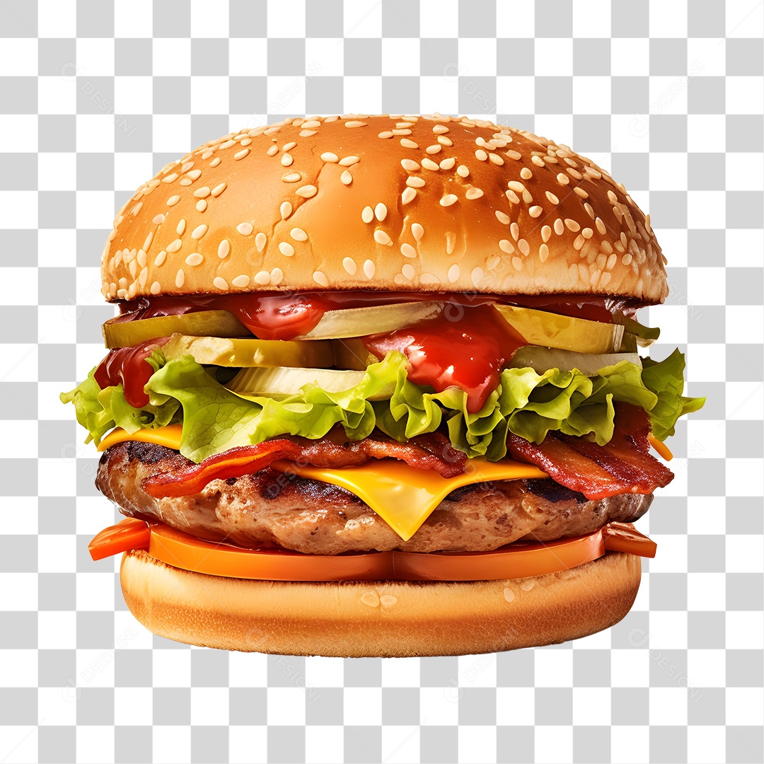 Delicioso Hamburguer PNG Transparente