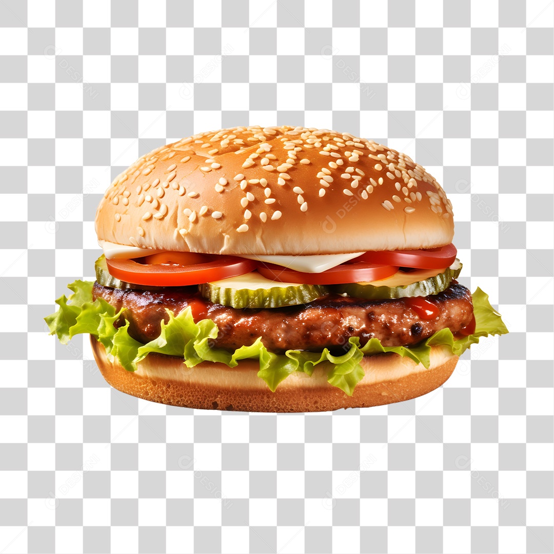 Delicioso Hamburguer PNG Transparente