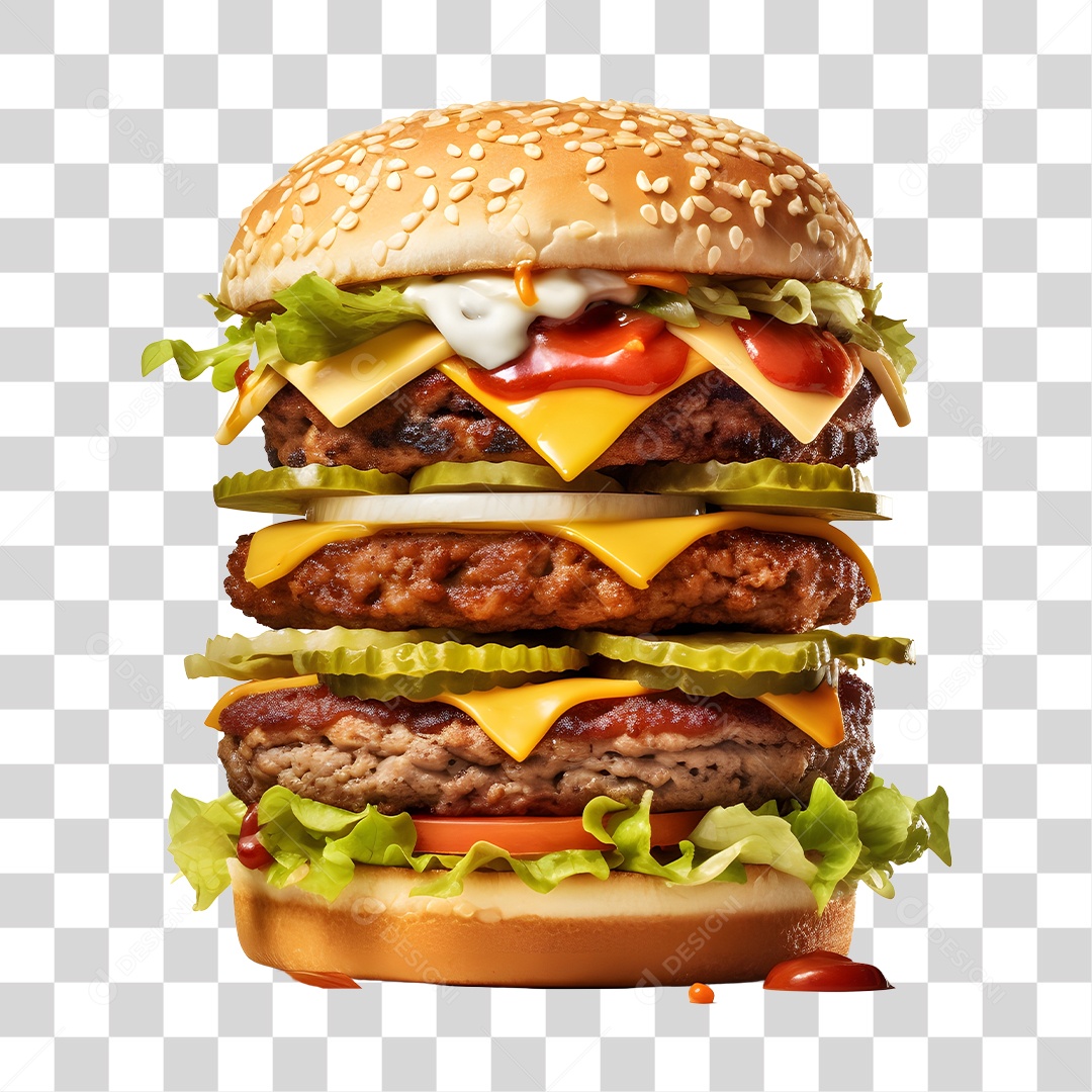 Delicioso Hambúrguer PNG Transparente