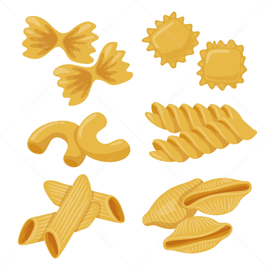 Conjunto de vários vetores de estilo cartoon de desenho de massa Vetor EPS