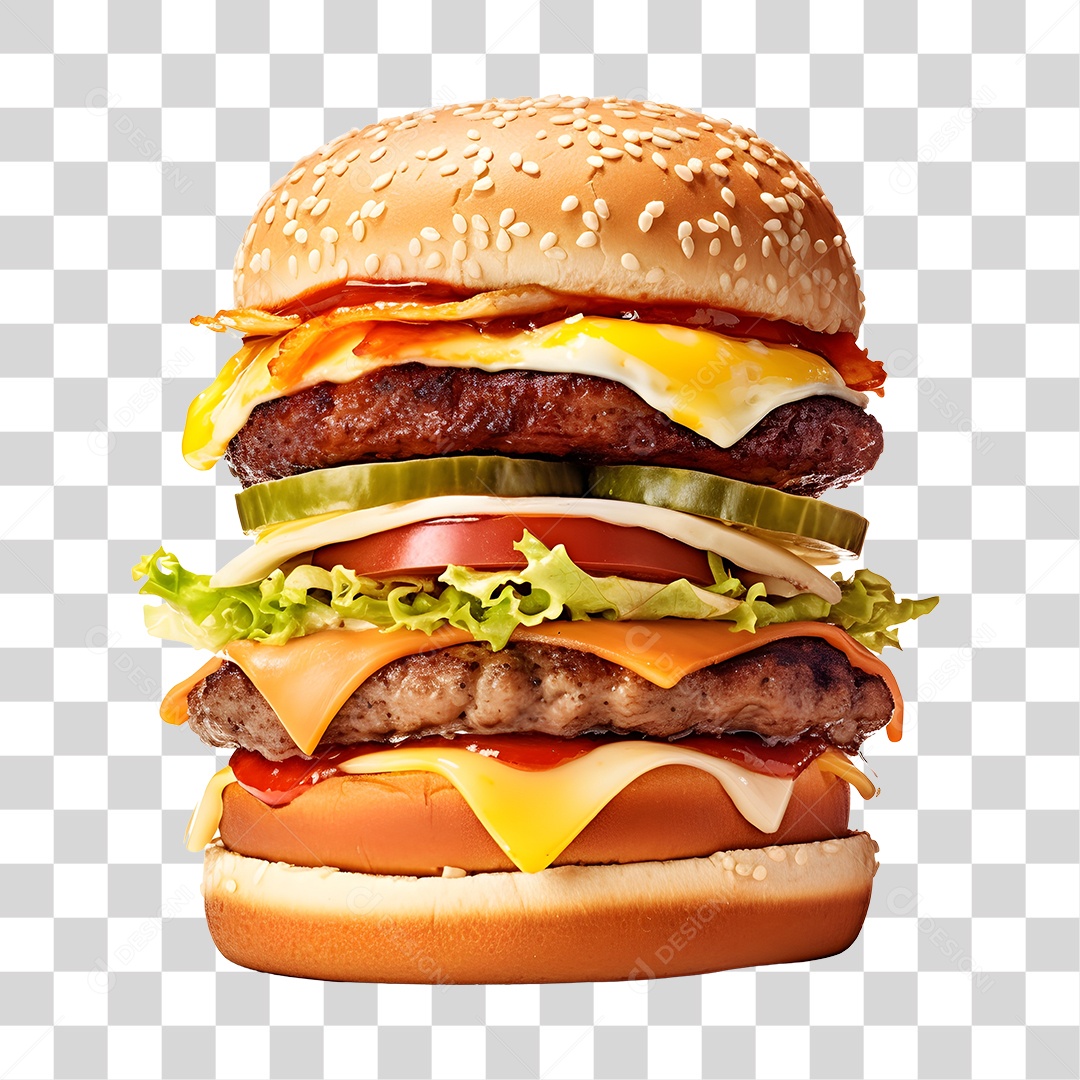 Delicioso Hamburguer PNG Transparente