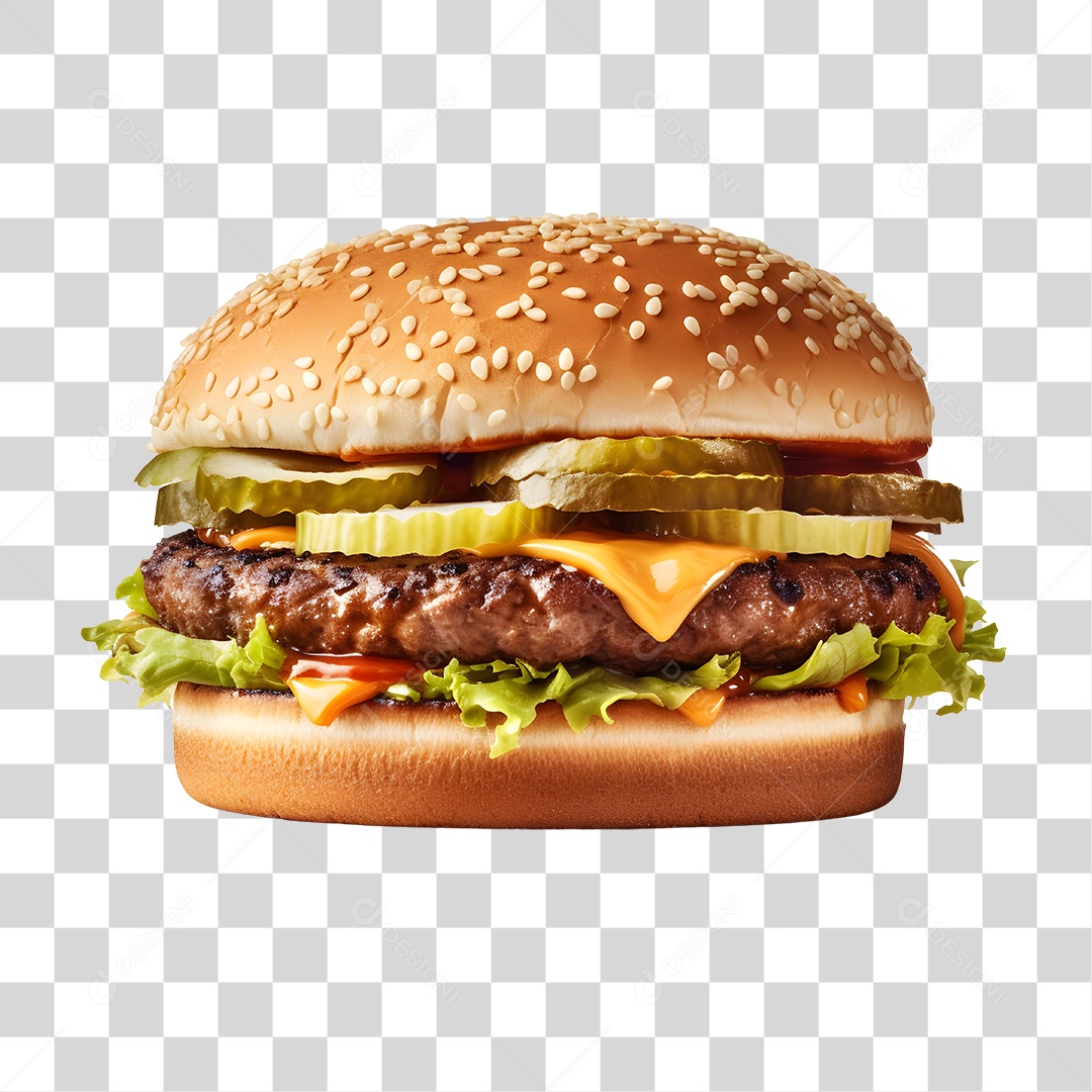 Delicioso Hamburguer PNG Transparente