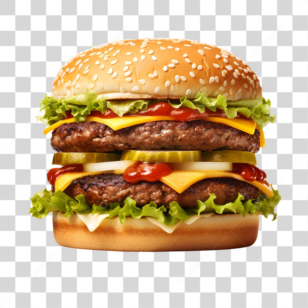 Delicioso Hamburguer PNG Transparente