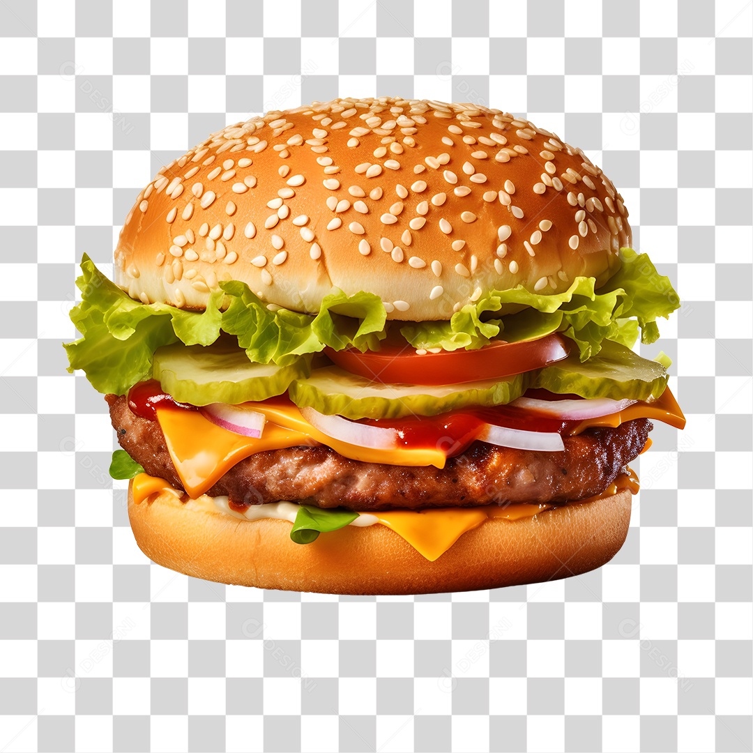 Delicioso Hamburguer PNG Transparente