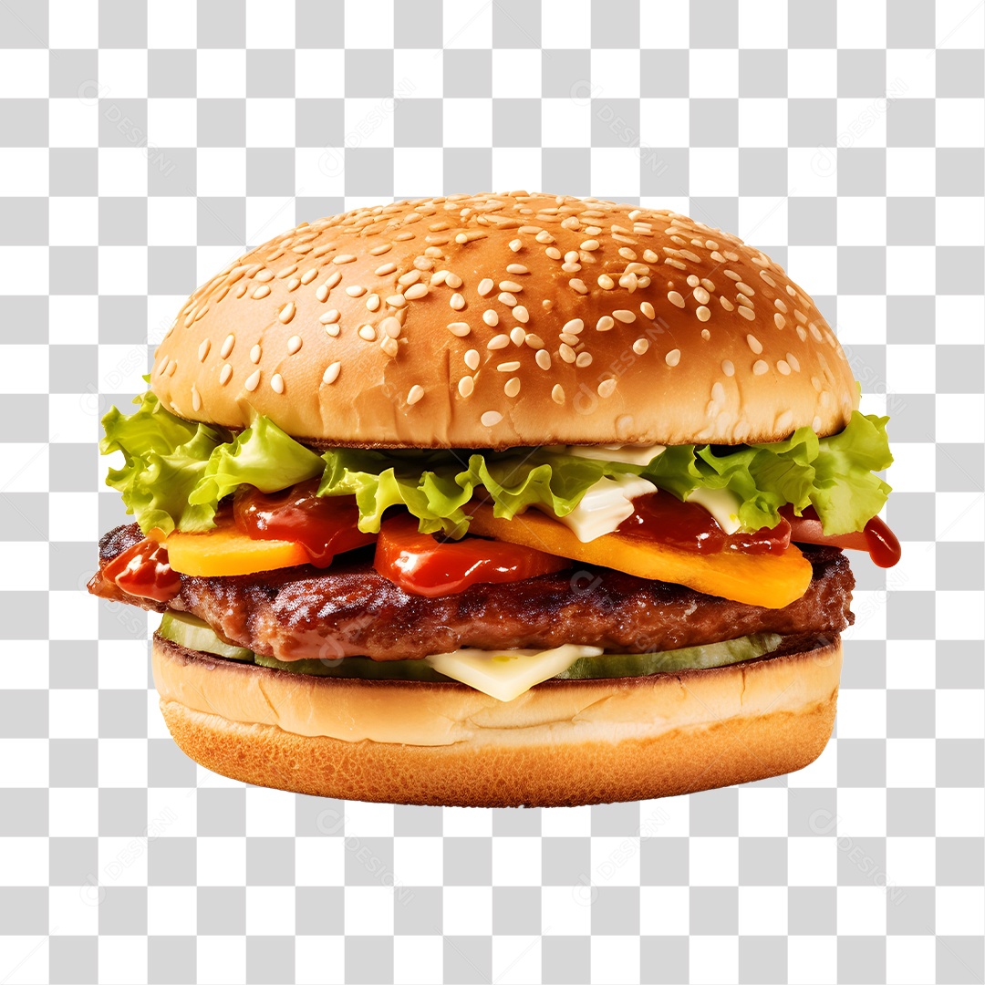 Delicioso Hamburguer PNG Transparente