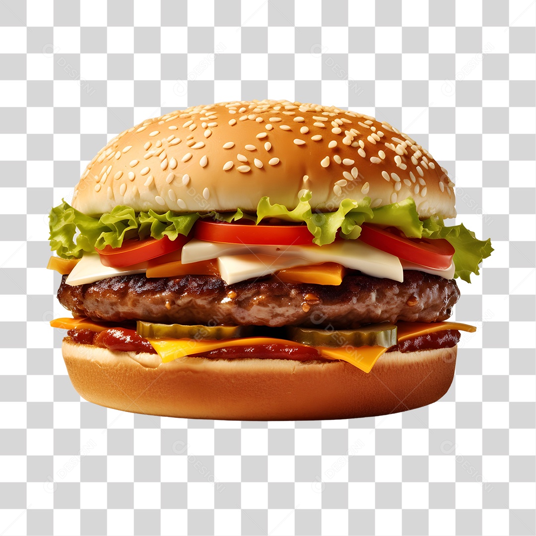 Delicioso Hamburguer PNG Transparente