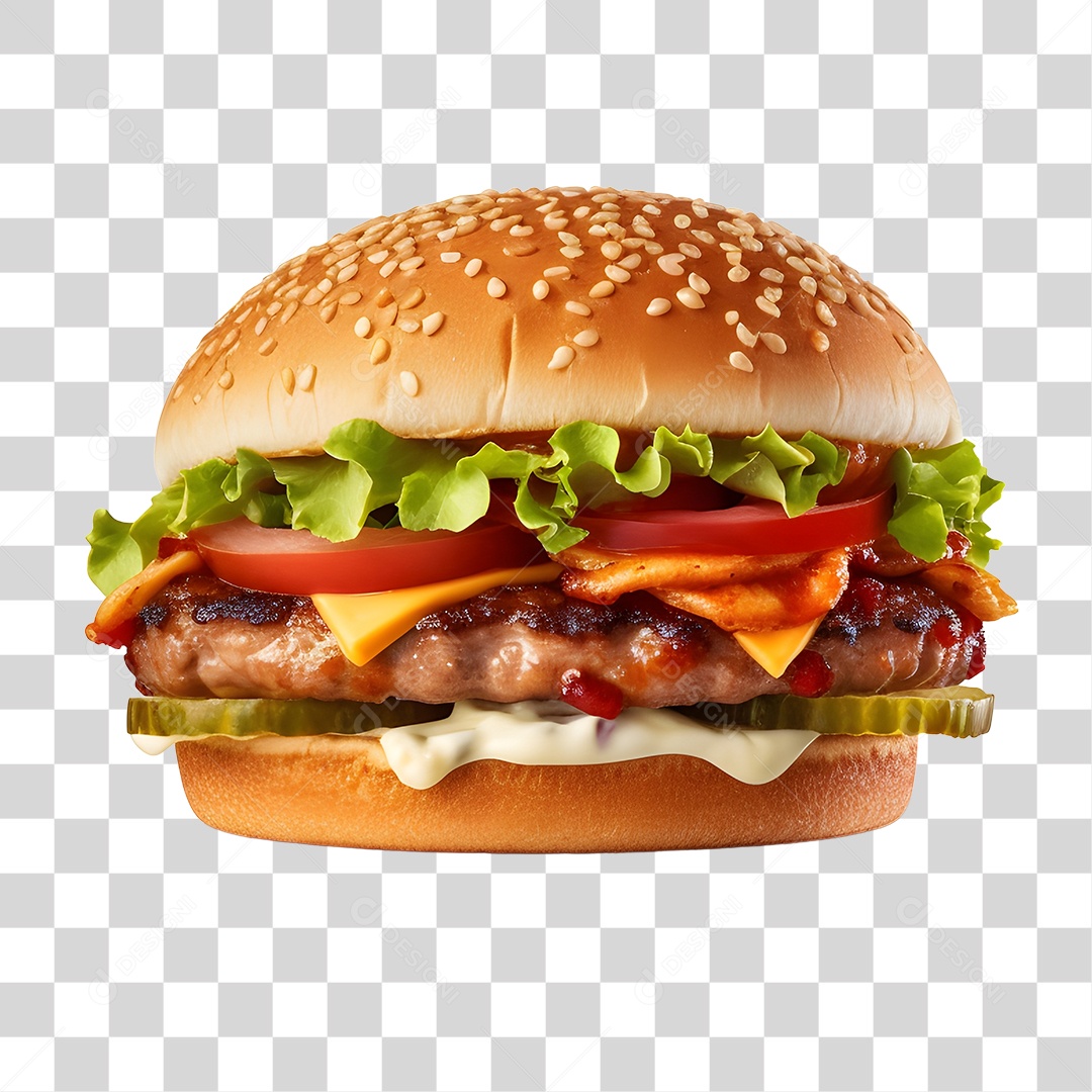 Delicioso Hamburguer PNG Transparente
