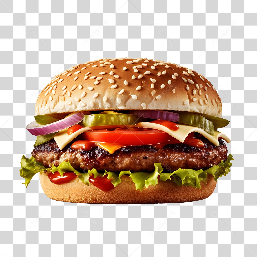 Delicioso Hamburguer PNG Transparente