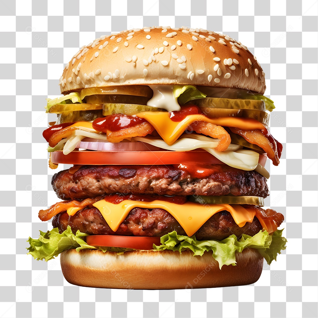 Delicioso Hamburguer PNG Transparente