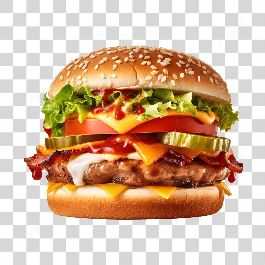 Delicioso Hamburguer PNG Transparente