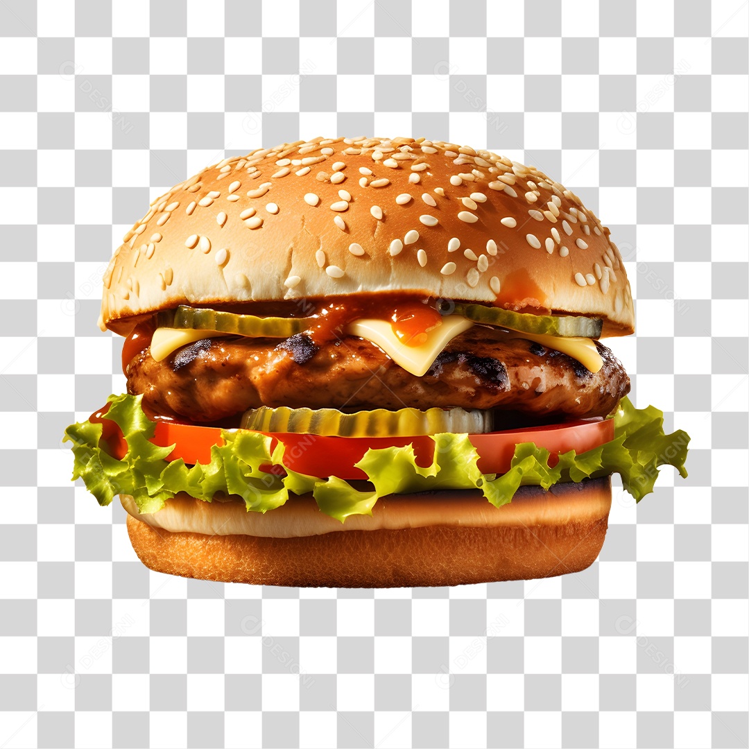 Delicioso Hamburguer PNG Transparente