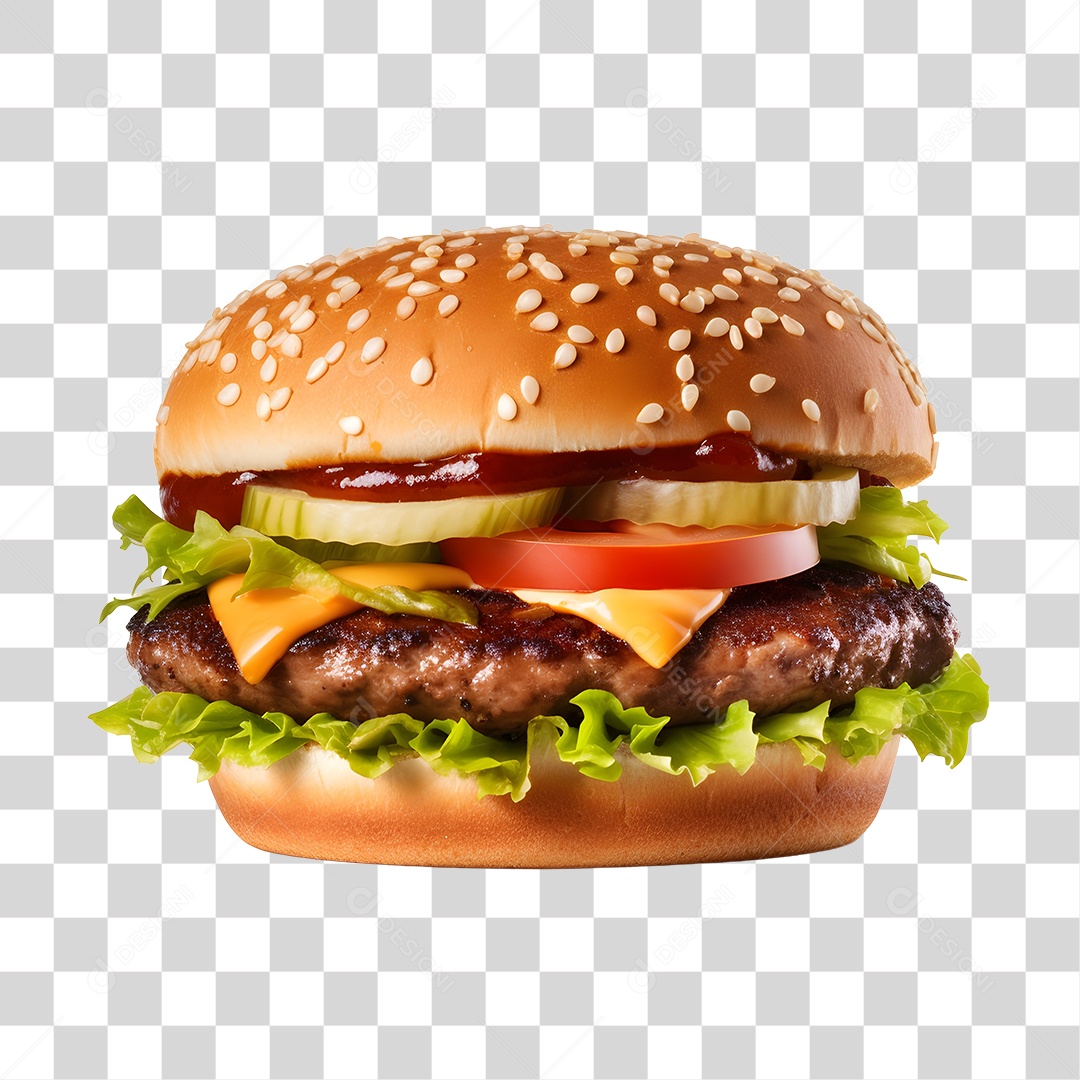 Delicioso Hamburguer PNG Transparente