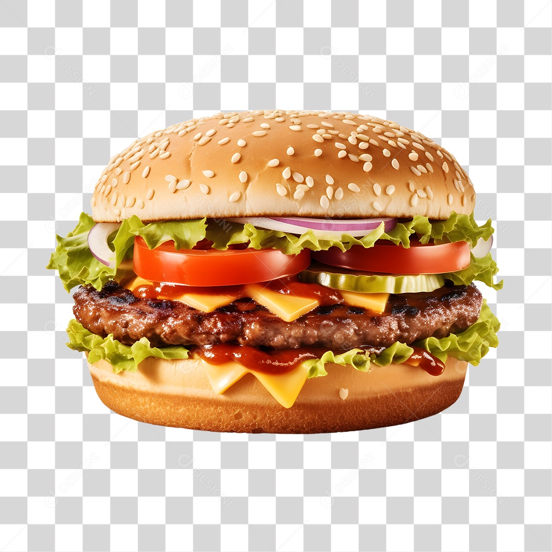 Delicioso Hamburguer PNG Transparente