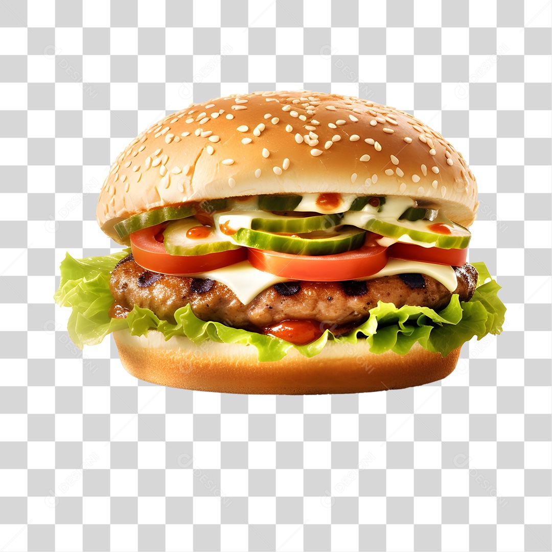 Delicioso Hamburguer PNG Transparente