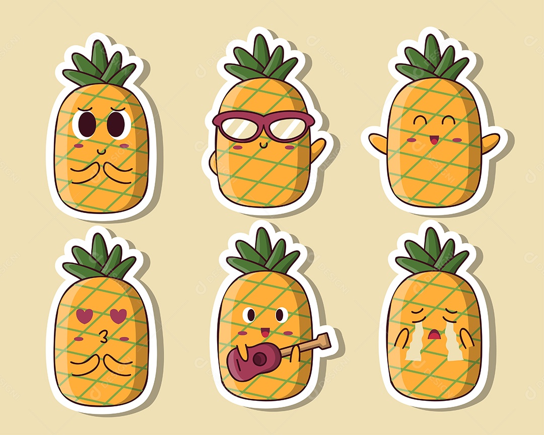 Desenho De Abacaxi Vetor EPS