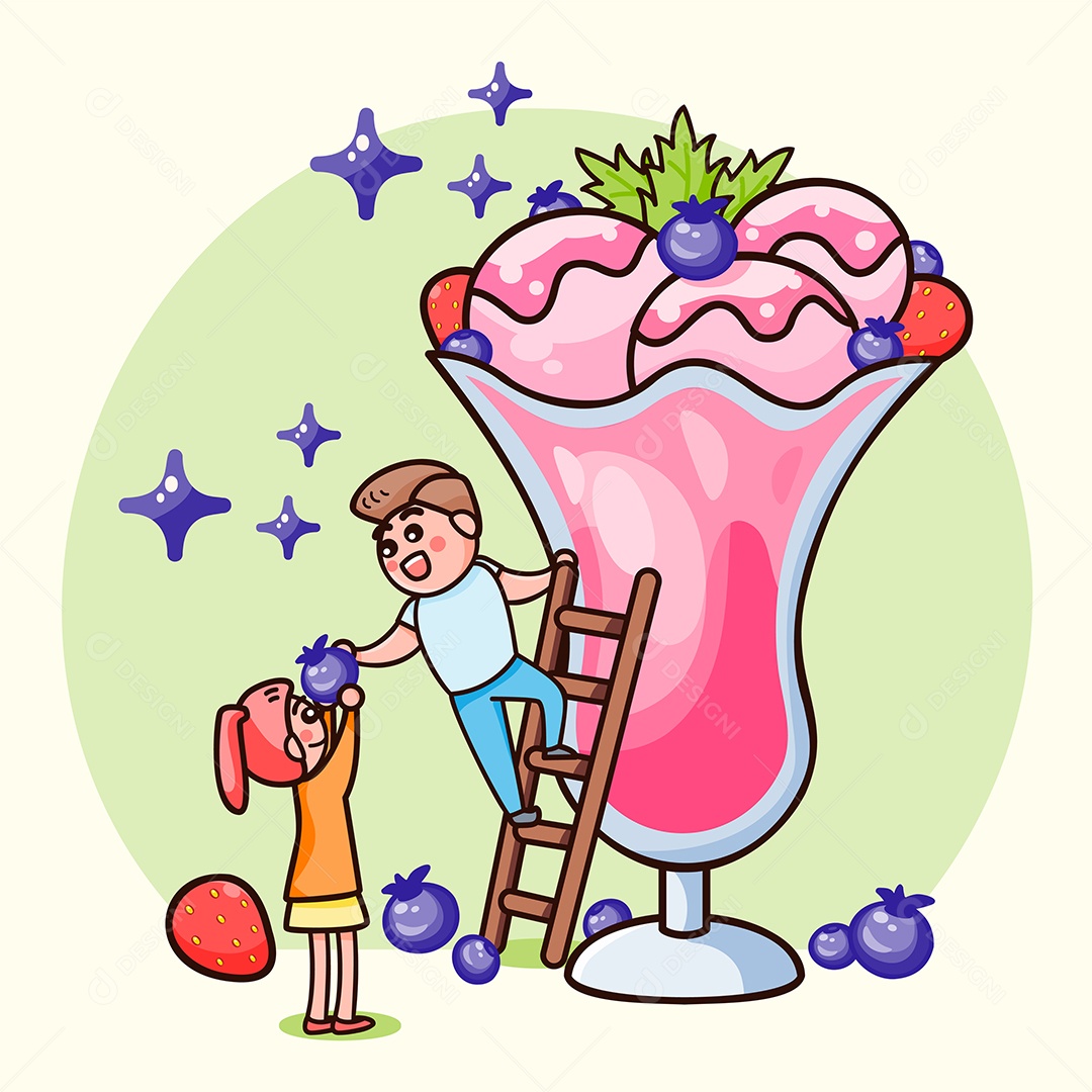 Doce coleção de saborosas sobremesas e doces decorados Vetor EPS