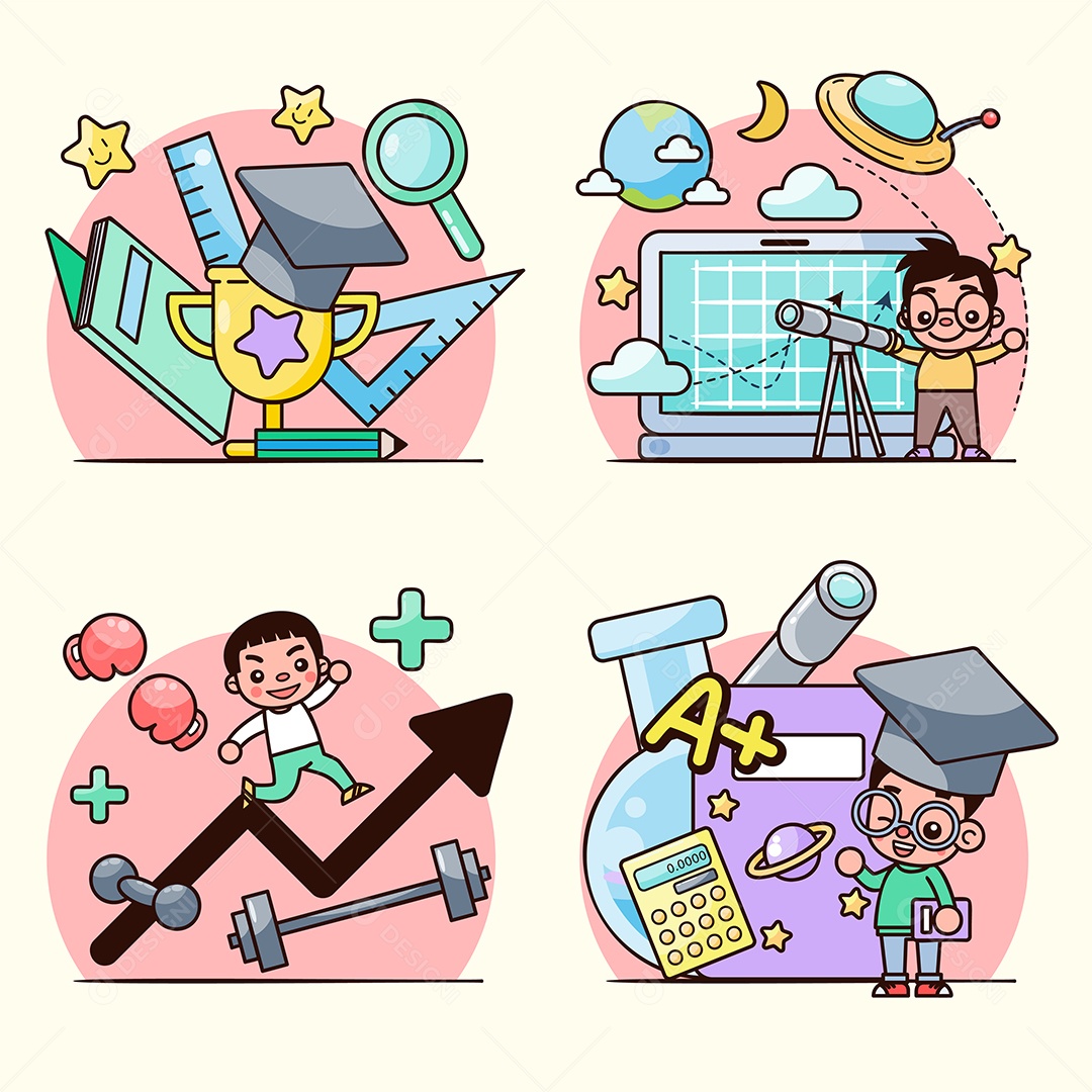 O Conjunto diversificado de profissões inclui astrônomos, atletas Vetor EPS