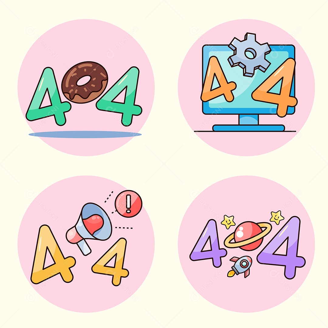 Erro 404 Página Não Encontrada Vetor EPS